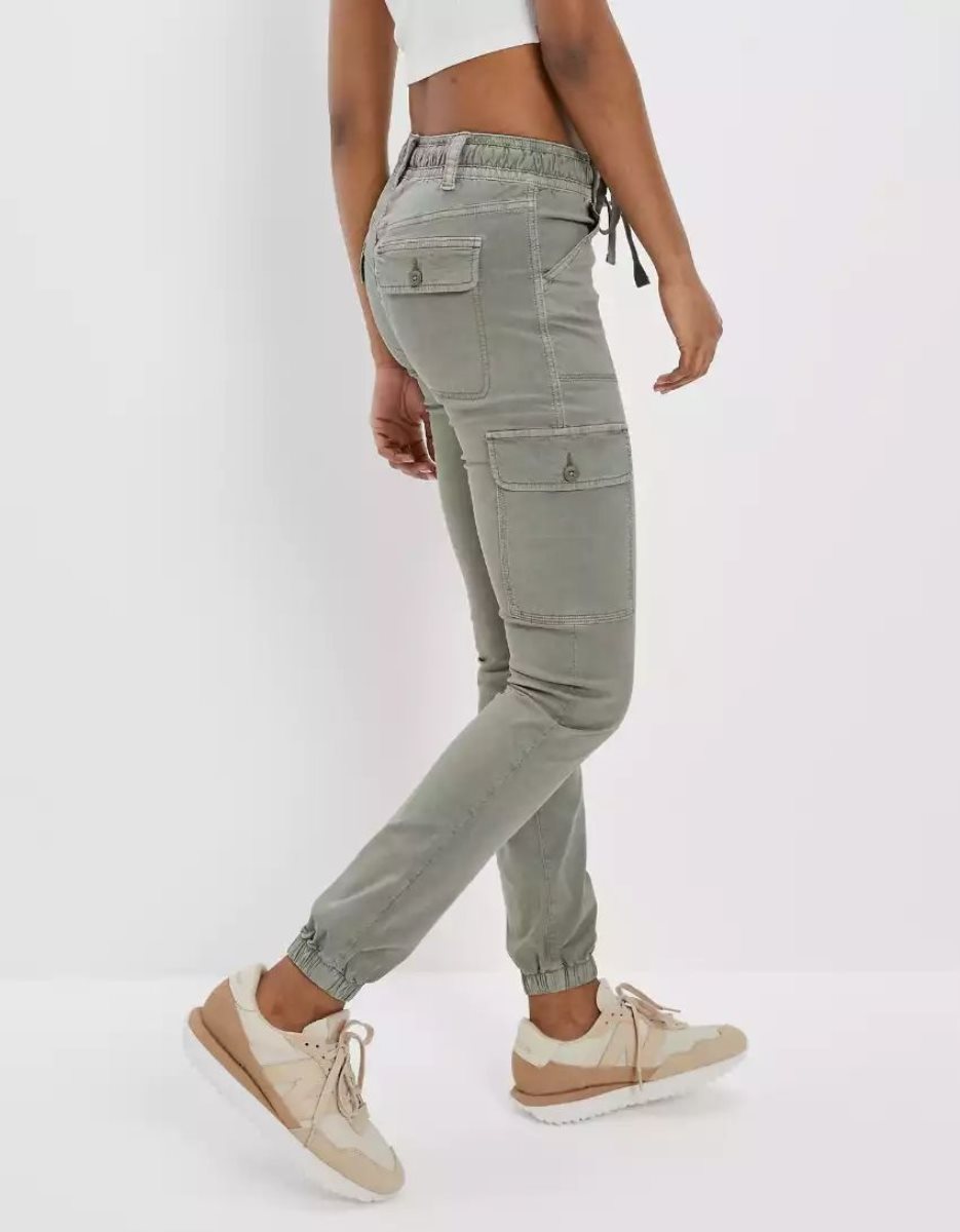 Pantalon American Eagle AE Stretch High-Waisted Jegging Jogger Vert Olive Femme | NQX-70514158